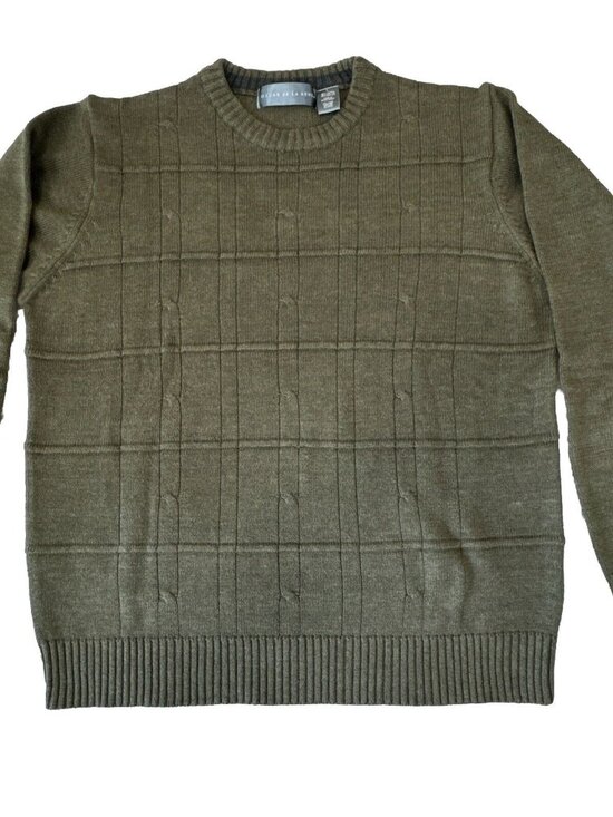 Oscar de la Renta Other - Oscar De La Renta Sweater Men’s L Green Vtg Light Cable Knit